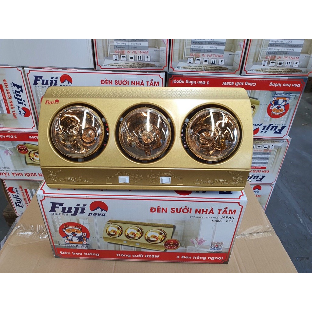 Đèn Sưởi Nhà Tắm 3 Bóng ♥️ Giá Sốc♥️ Đèn Sưởi Nhà Tắm FUJI/KAITA