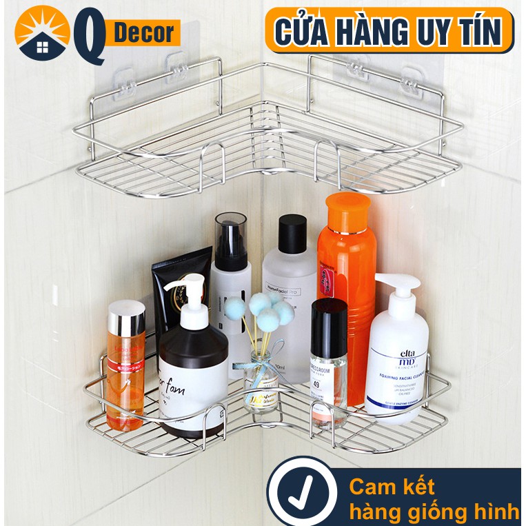 Kệ góc trái tim, kệ nhà tắm, nhà bếp bằng inox, dán tường cao cấp