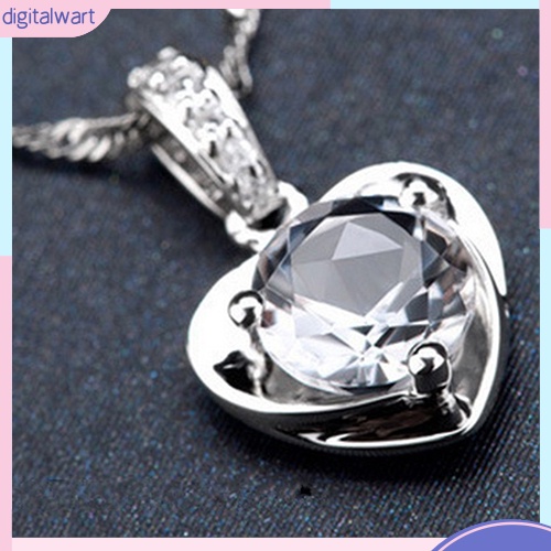 Dây Chuyền Mặt Trái Tim Đính Đá Thời Trang Cho Nữ