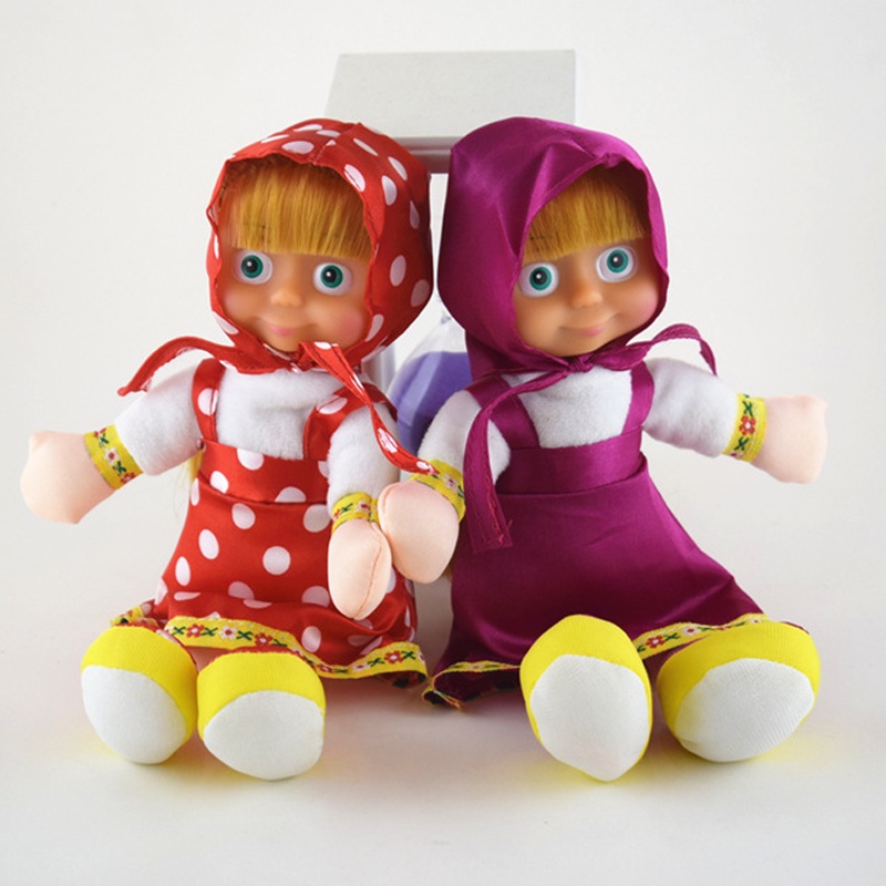 Búp bê đồ chơi nhồi bông hình gấu Masha/ em bé Nga mắt to dễ thương vui nhộn làm quà tặng cho trẻ em