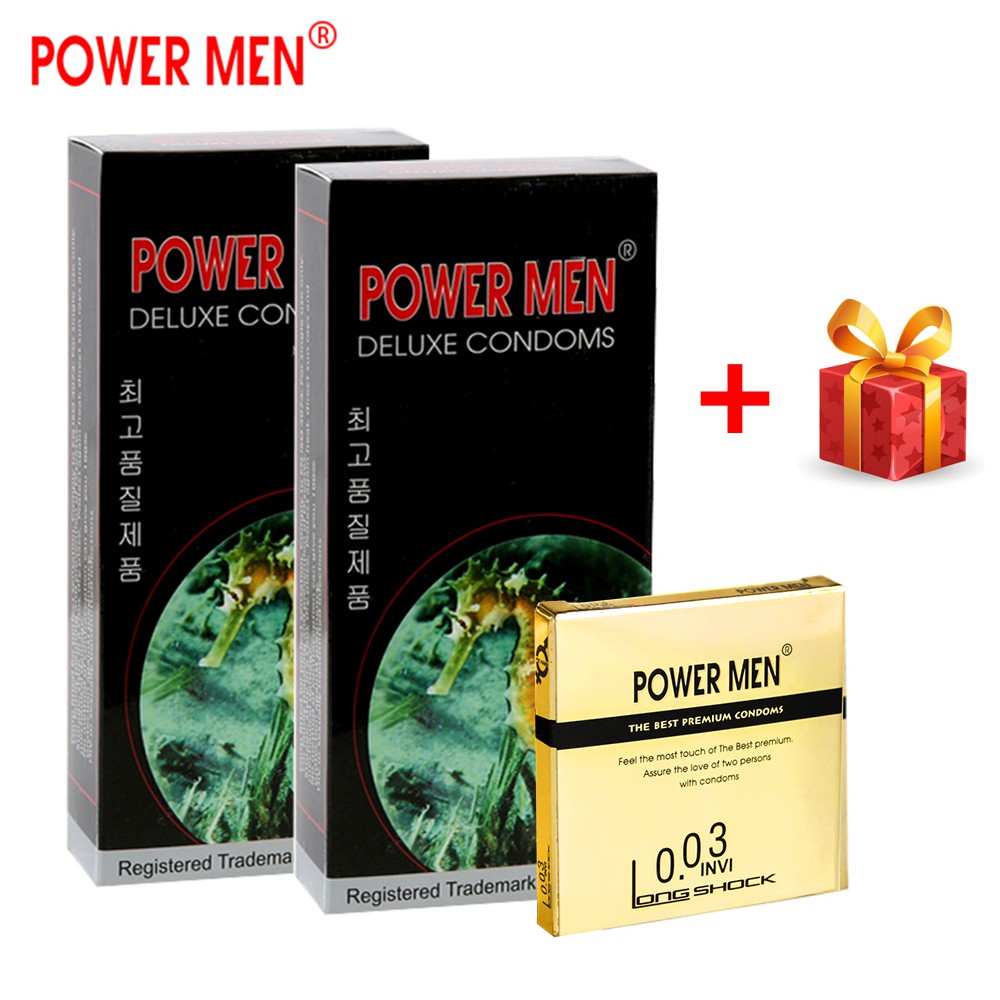 [Hỏa tốc] Combo 2 Hộp Bao Cao Su POWER MEN Cá Ngựa, gân gai, Kéo dài thời gian 24 bao (2CA12+SSU1)