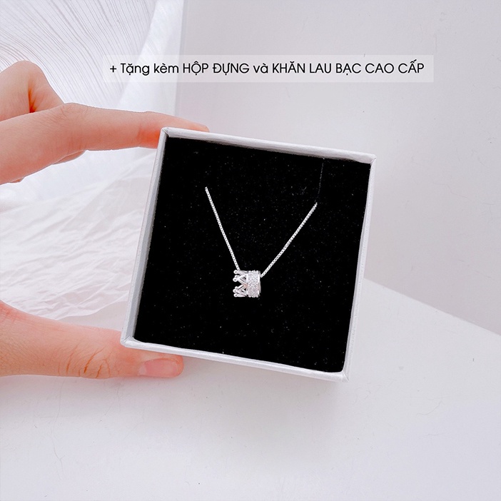 Dây chuyền bạc ATJ9081 mặt vương miện cao cấp, vòng cổ nữ Crown Necklace - ANTA Jewelry