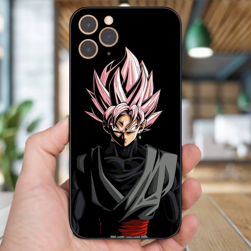 Ốp lưng iPhone 11 Pro dẻo đen cạnh vuông in hình Goku Dragon Ball