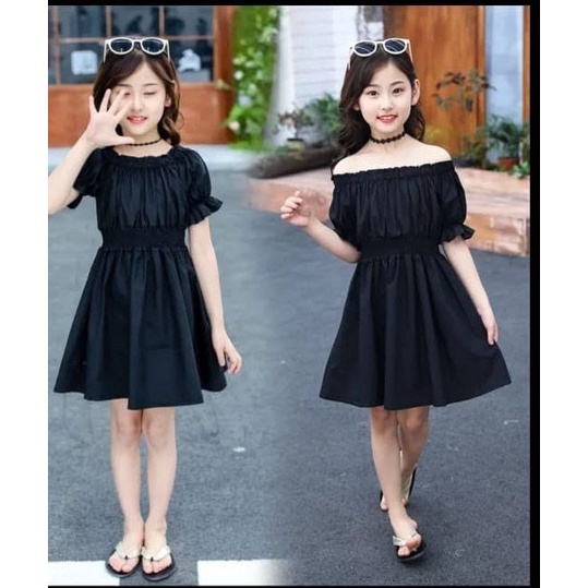 Đầm Thời Trang Màu Đen/Xanh Navy Dành Cho Bé Gái 7 8 9 10 Tuổi