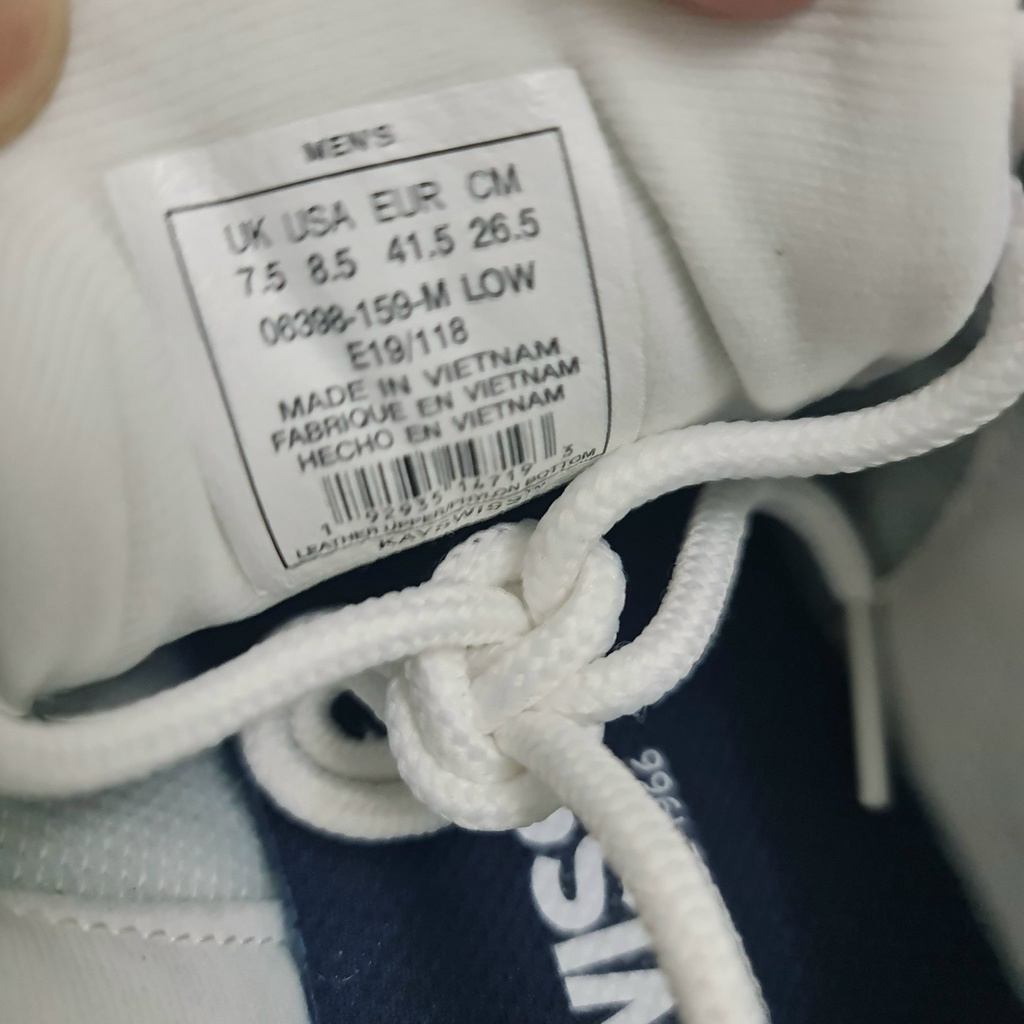 Giày Kswiss chính hãng màu trắng viền đỏ cho nam siêu nhẹ