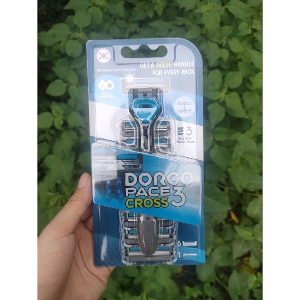 DAO CẠO DORCO 3 LƯỠI tặng 6 ĐẦU DAO