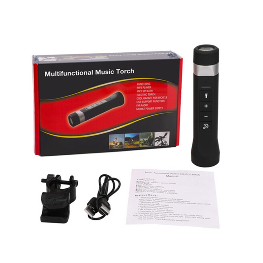 Loa lái xe kiêm đèn pin sạc dự phòng VIRWIR bluetooth 3 trong 1 MP3 phong cách thể thao dành cho điện thoại