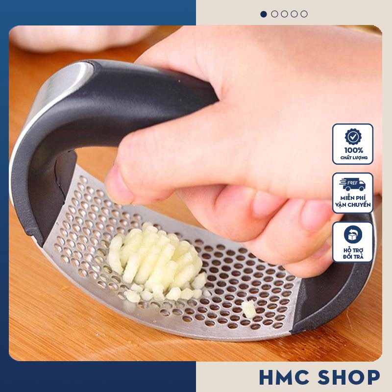 Dụng cụ dập tỏi, ép tỏi, nghiền tỏi inox, dụng cụ nghiền tỏi bằng thép không gỉ, nhỏ gọn, nhanh