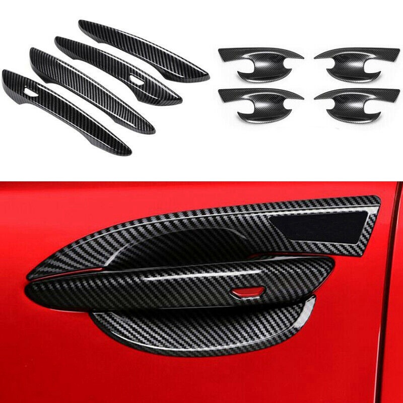 Ốp tay nắm, hõm cửa Carbon xe Mazda CX30, CX-30 2020 2021 2022 2023 vân cacbon cao cấp