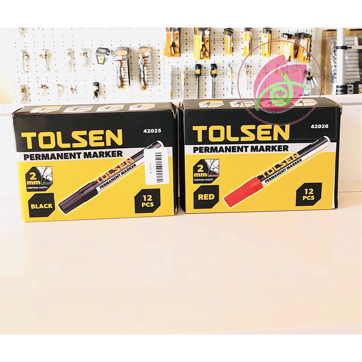 Bút lông đen để vạch Tolsen 42025 - Đen, 42026 - Đỏ