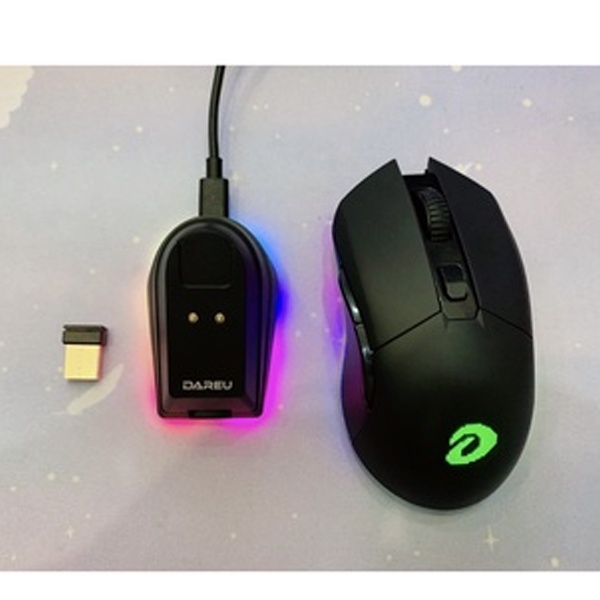 Chuột Không Dây Gaming DAREU EM901X LED RGB + Kèm Dock Sạc Nhanh - Hàng Chính Hãng Mai Hoàng