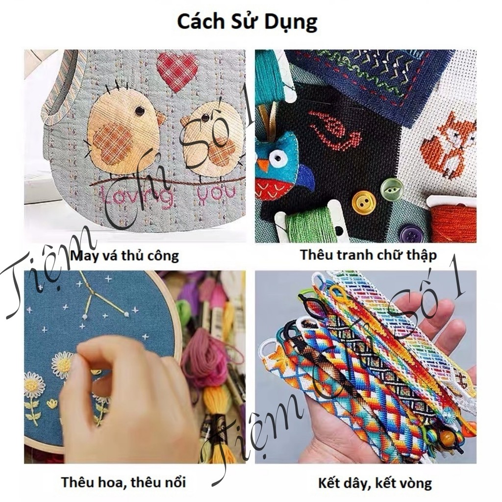 Set 50 Chỉ Thêu Cotton Airo Màu Cơ Bản