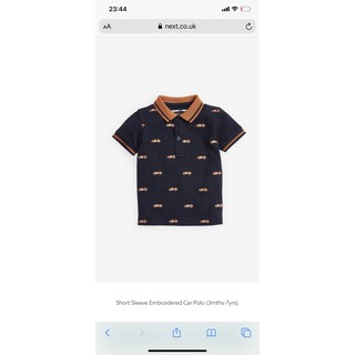 Áo polo Next họa tiết ô tô