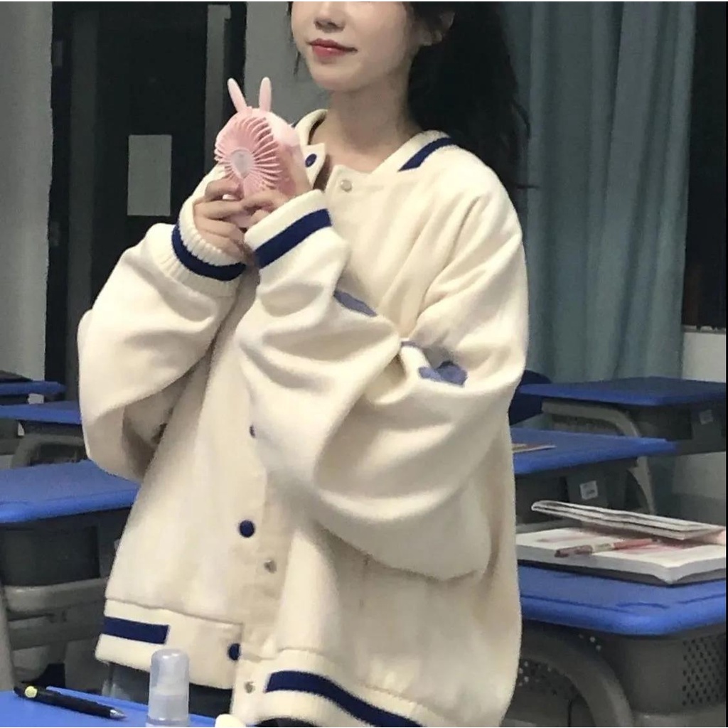 ZHELIHANGFEI Áo Khoác Bóng Chày Dáng Rộng Kiểu Dáng Đơn Giản Dễ Phối Đồ