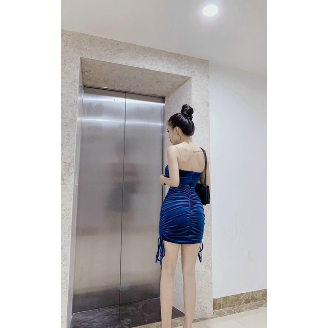 Đầm Nhung Dây Xích Ôm BODY Siêu Quyến Rũ UP Valentina Shop