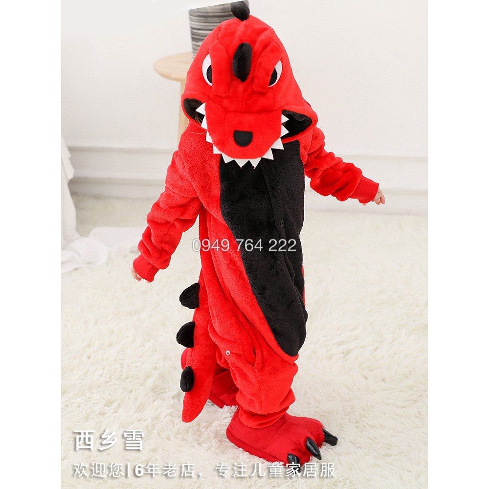 Bộ Đồ Thú Khủng long Đỏ  FREESHIP  Bộ đồ thú khủng long đẹp trẻ em - Đồ thú siêu Dễ thương cho bé