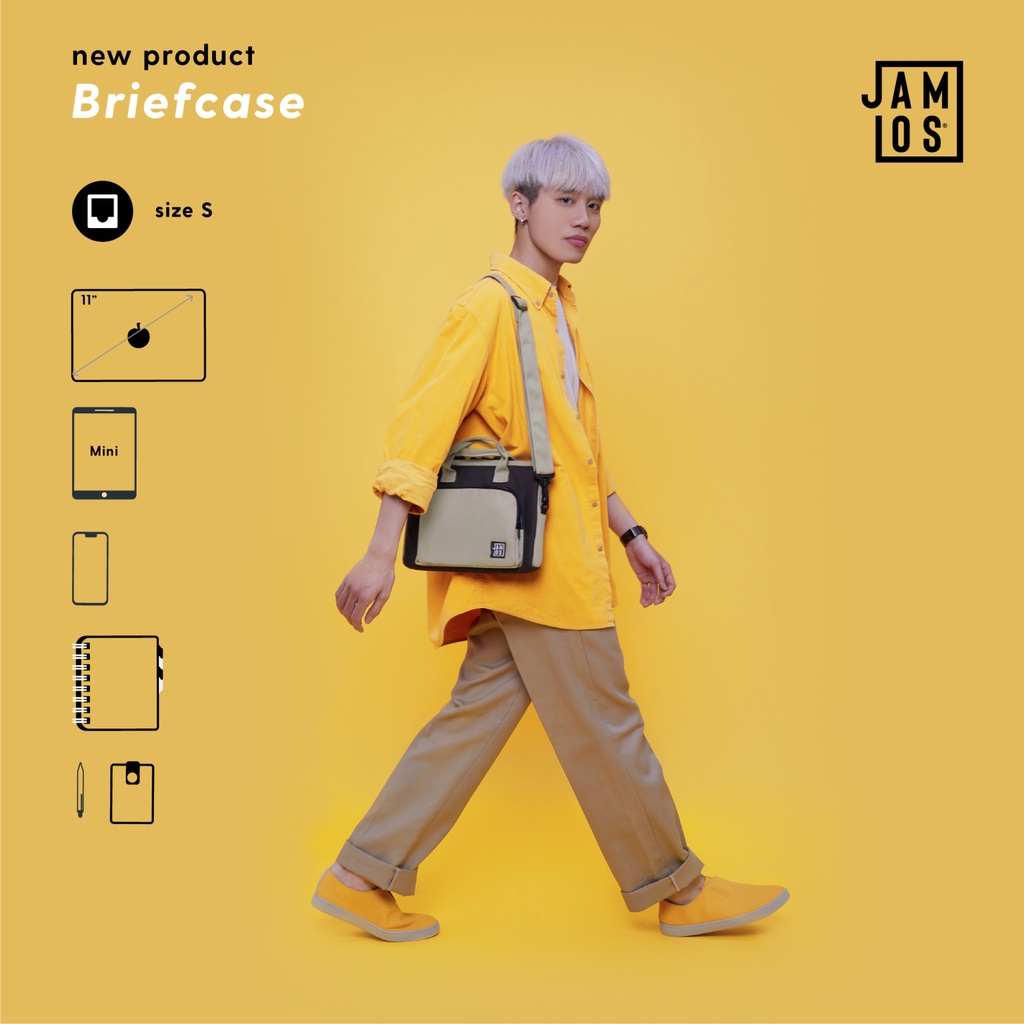 Jamlos Briefcase - Túi chống sốc Laptop/ iPad 11inch 13inch 15inch xách tay đeo chéo vải canvas thời trang đi học đi làm