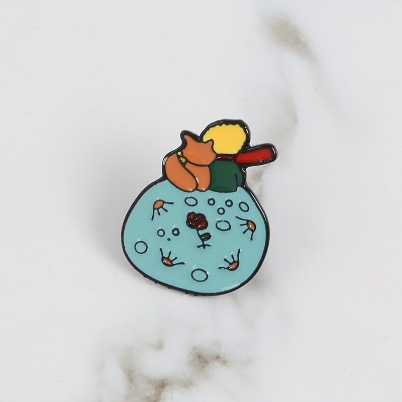 Huy hiệu cài áo hình hoàng tử bé/cáo nhiều màu sắc