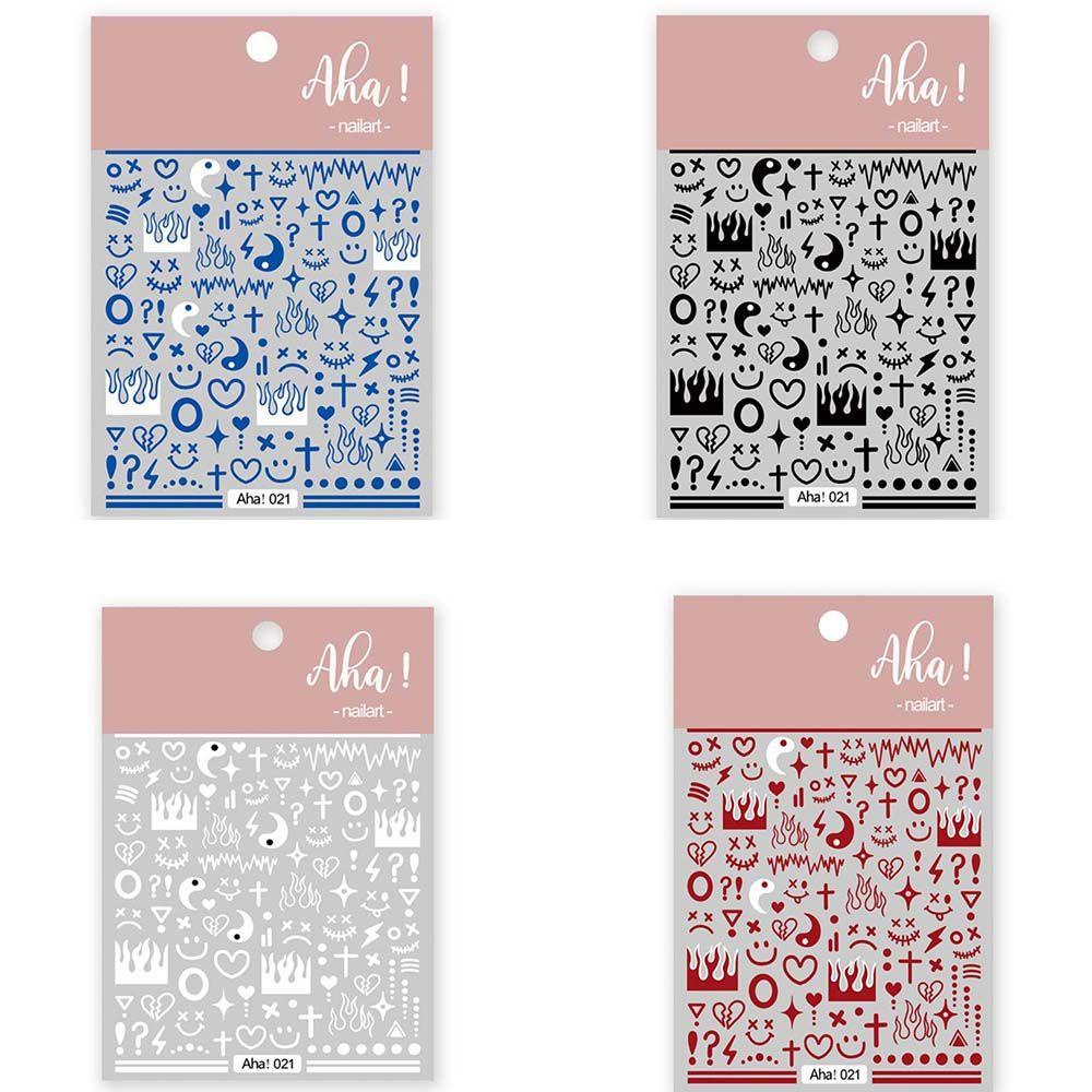 Miếng Dán Trang Trí Móng Tay Hình Trái Tim Mặt Cười Thời Trang
