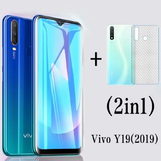 (2in1) Vivo V19 (2020) Y50 (2020) Y19 (2019) Y11 Y12 Y17 Y15 V17 V15 S1PRO Full Screen Cover HD Phim Kính Cường Lực + Phim Mặt Sau Bằng Sợi Carbon