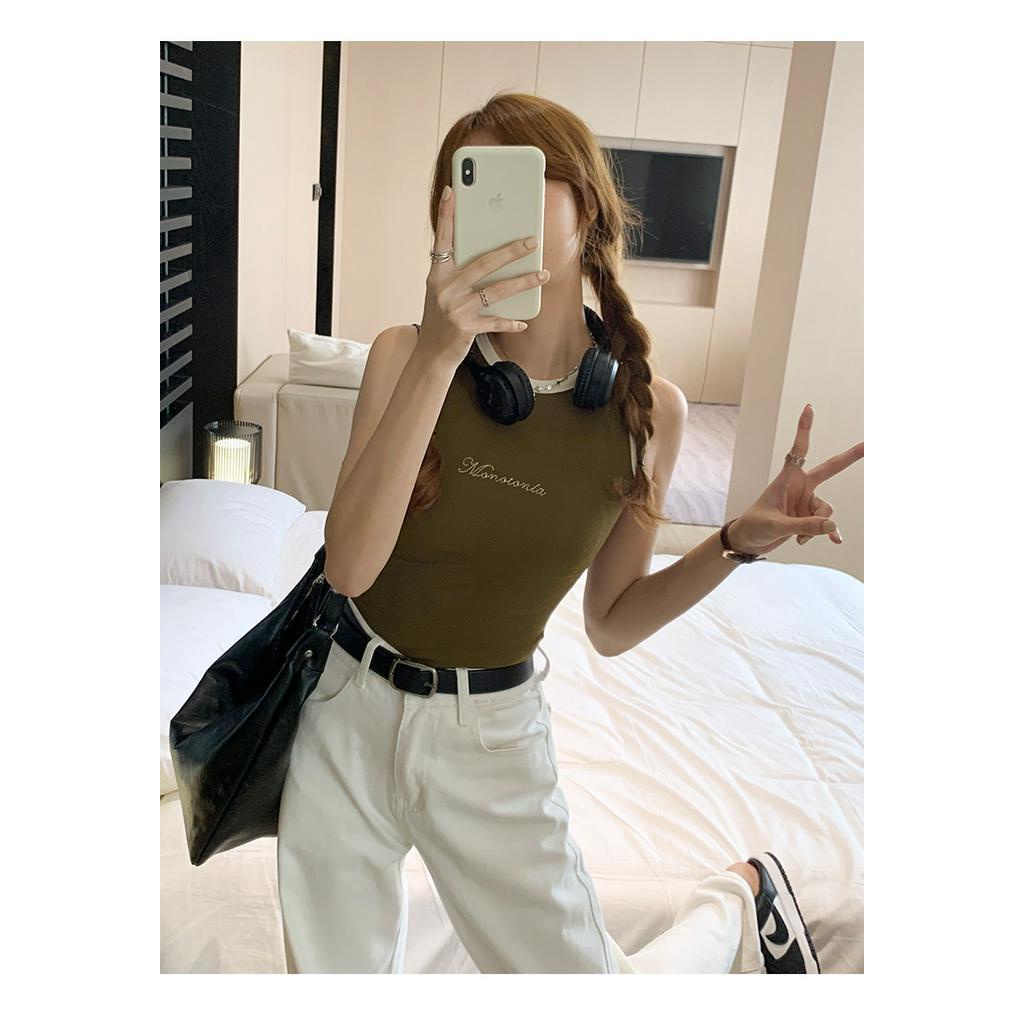 Áo Thun Ba Lỗ Dáng Ôm Màu Sắc Tương Phản Thời Trang 64133