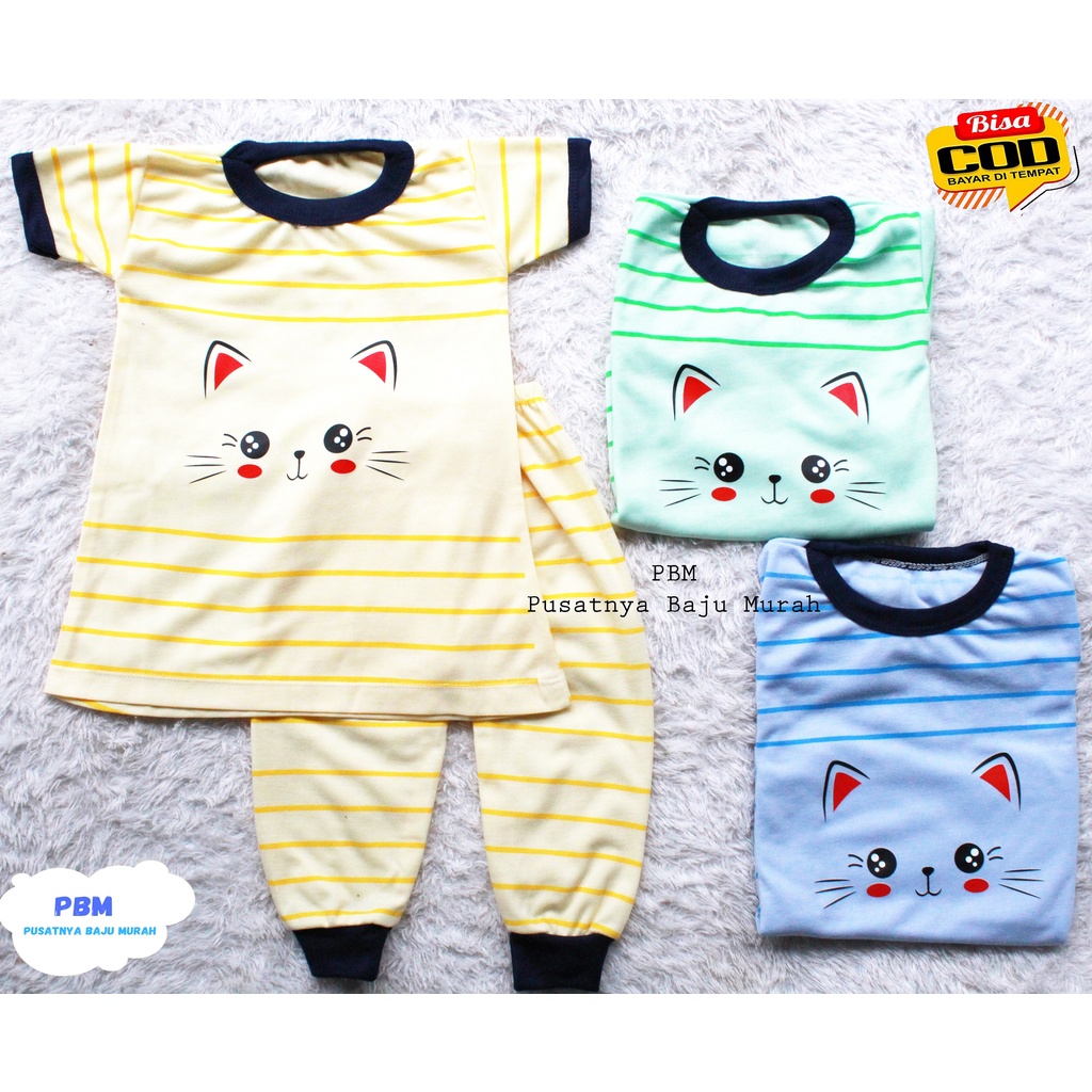 Đầm Họa Tiết Hình Con Mèo Dùng Cho Bé Gái Từ 0 Tới 12 Tháng
