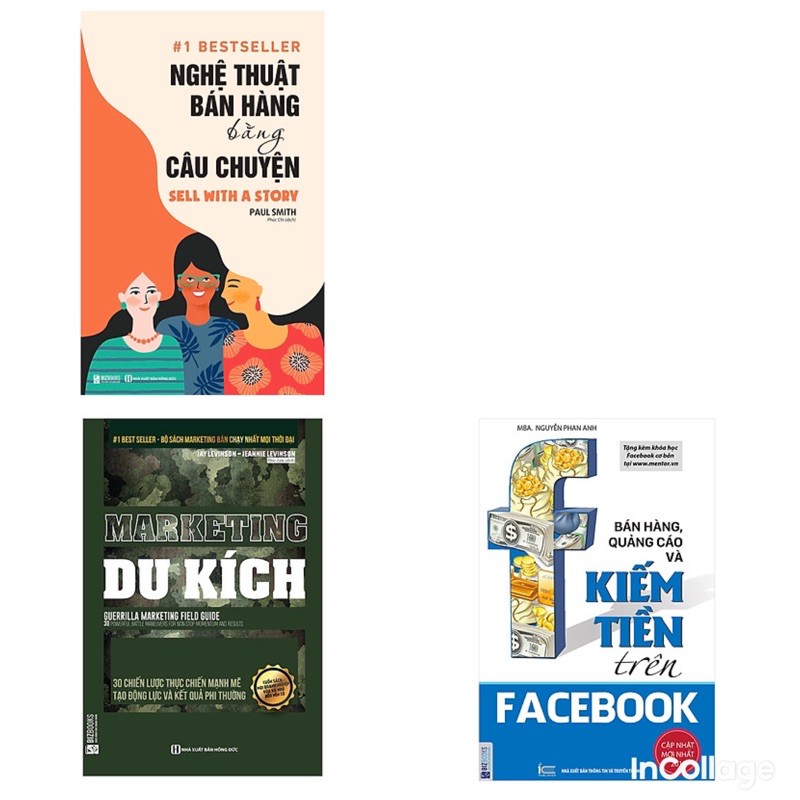 Sách - Combo Nghệ Thuật Bán Hàng Bằng Câu Chuyện + Marketing Du Kích+Bán Hàng, Quảng Cáo Và Kiếm Tiền Trên Facebook