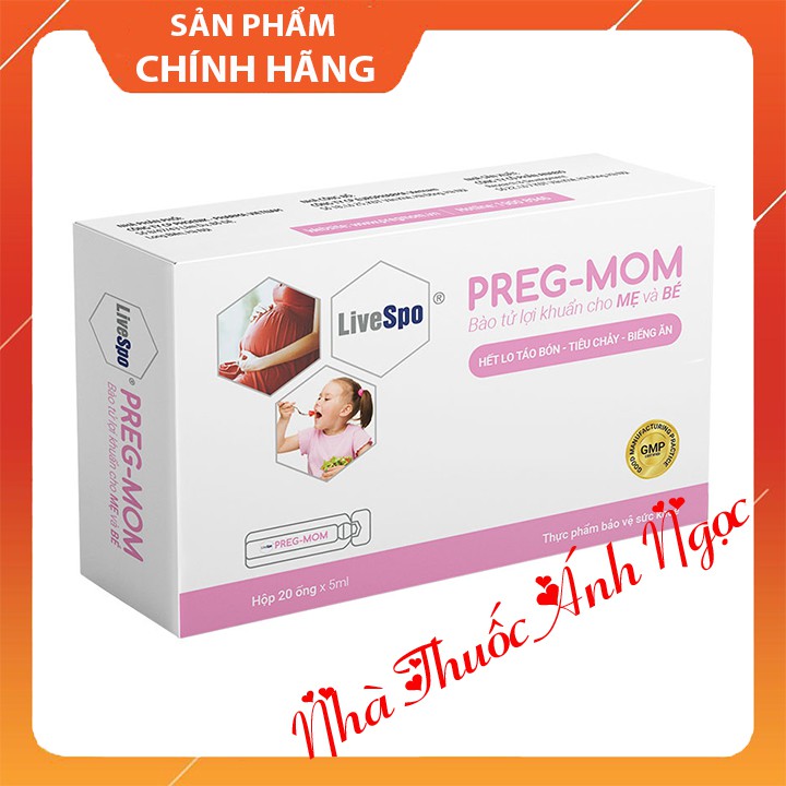 [CHÍNH HÃNG] Bào Tử Lợi Khuẩn Pregmom - Bào Tử Lợi Khuẩn Thế Hệ Mới Chống Táo Bón Cho Mẹ &amp; Bé, giúp trẻ hết biếng ăn
