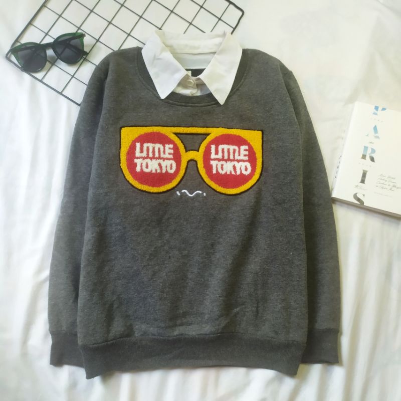 Áo nỉ Sweater hiệu Hàn phối cổ sơ mi xịn xò