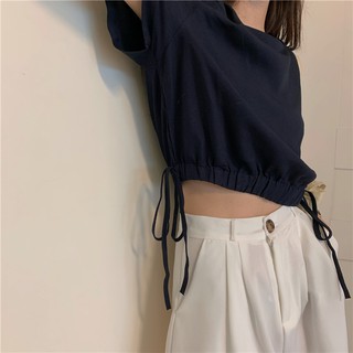 Croptop Cổ Vuông Bó Eo