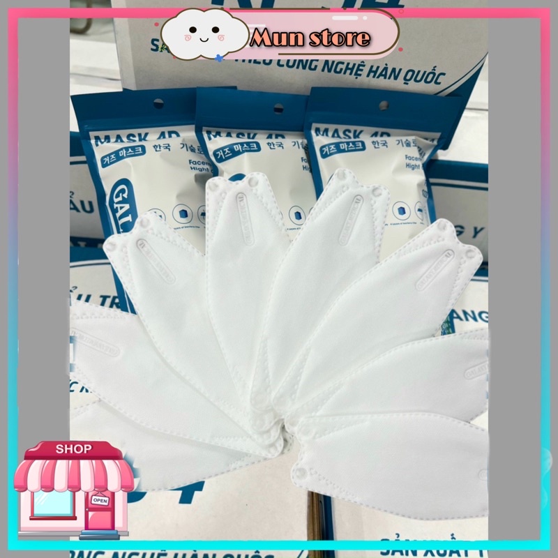 Set 10 chiếc khẩu trang 4 lớp KF94 MASK 4D chống bụi mịn và kháng khuẩn cao cấp Hàn Quốc