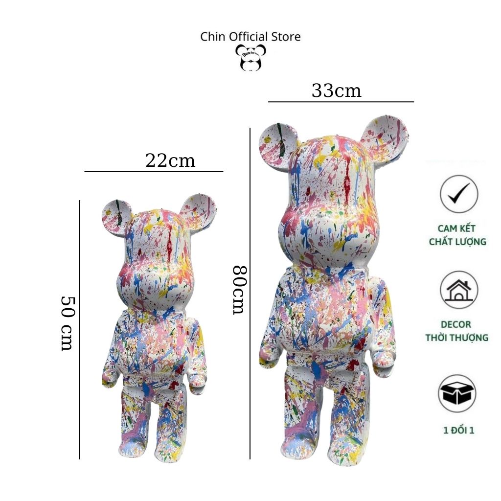 Bearbrick 1000 và gấu bearbrick 50cm, mẫu color- Chin Official Store