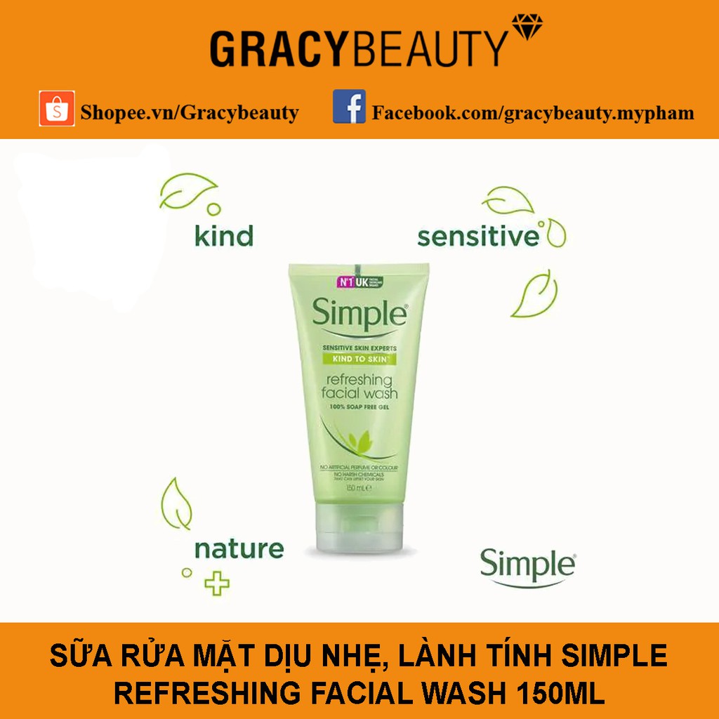 Sữa rửa mặt Simple UK 150ml