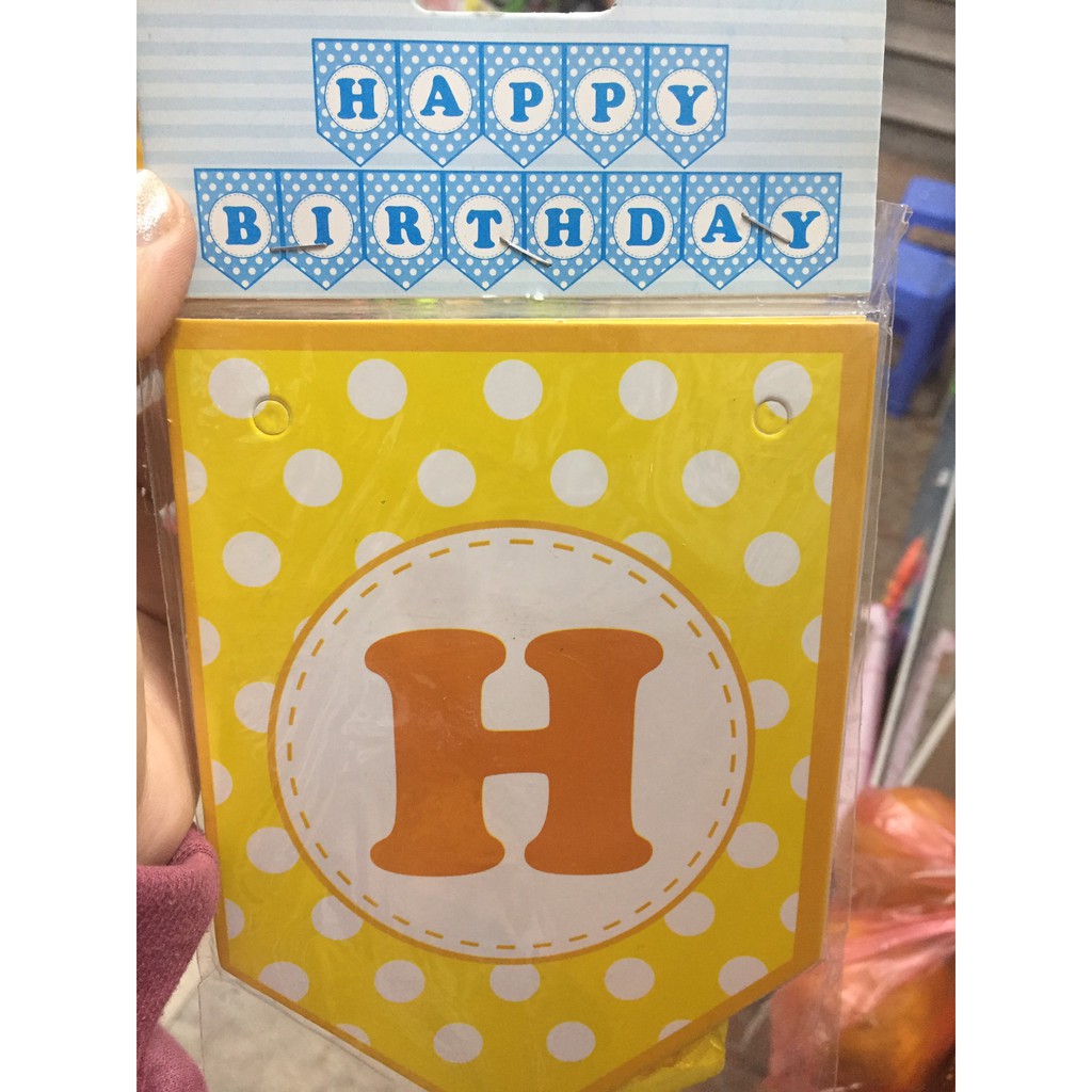 Banner treo tường chúc mừng sinh nhật chữ Happy Birthday