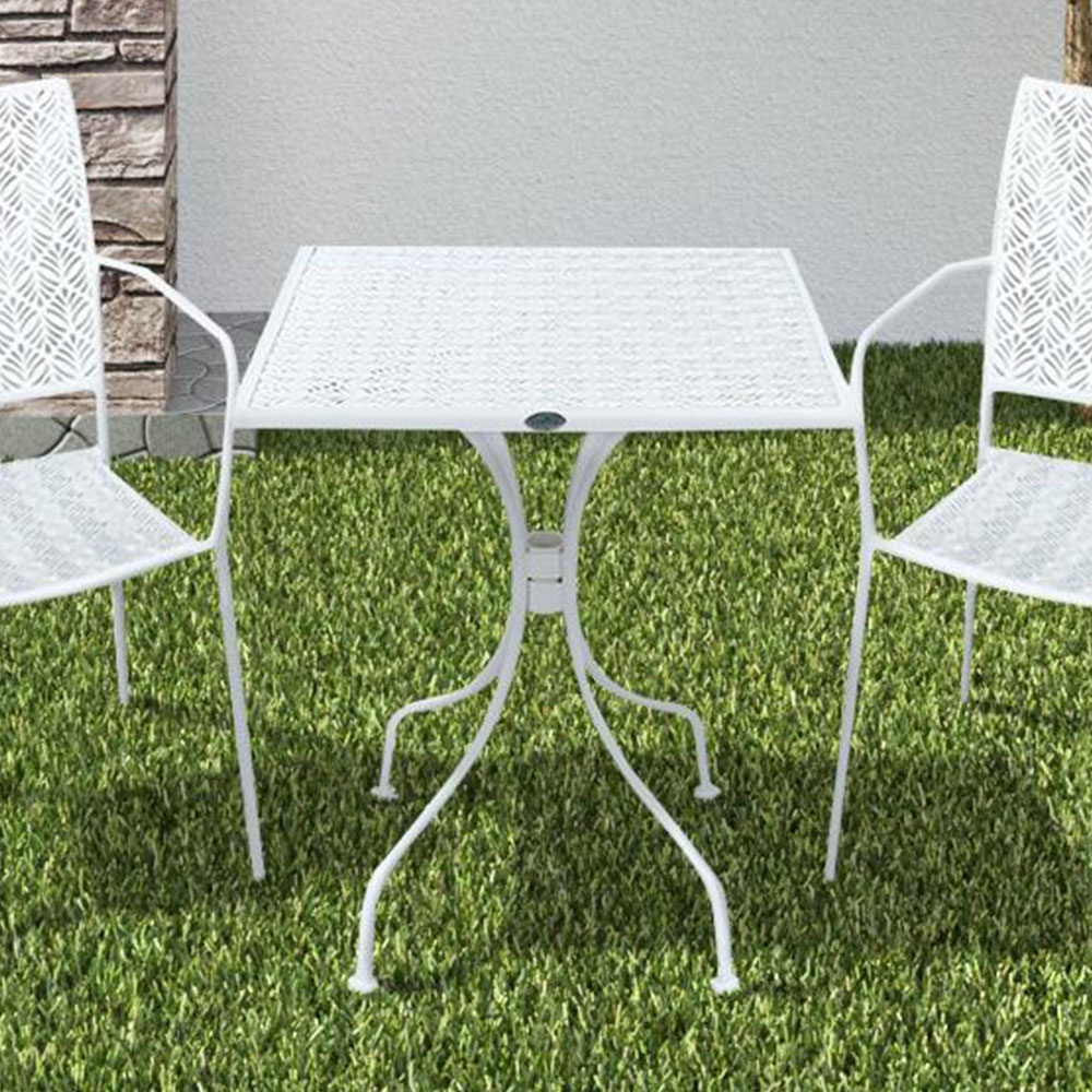 HomeBase SPRING Bàn kê hiên nhà bằng thép có chân cao su W60xH70xD60cm màu trắng