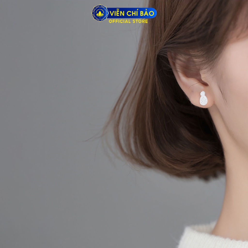 Bông tai dứa chất liệu bạc 925 thời trang phụ kiện trang sức nữ thương hiệu Viễn Chí Bảo E083