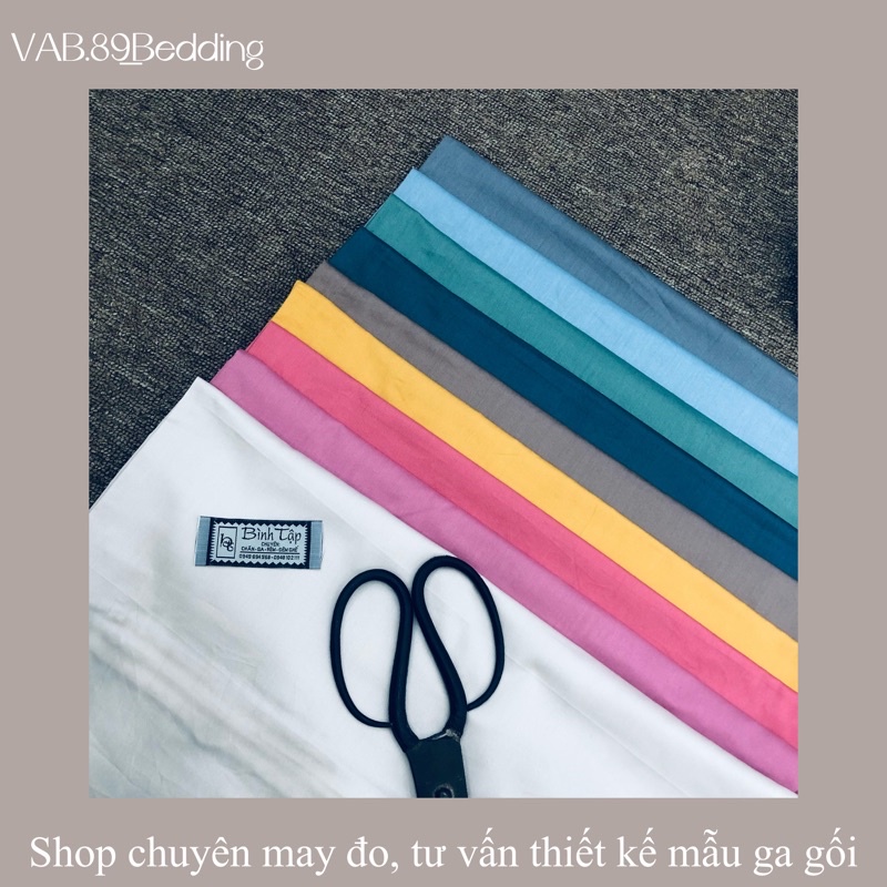 Vỏ Gối Ôm Dài Cotton Thô Lụa Hàn Quốc Một Màu Trơn Basic Có Khoá Kéo Bo Viền 2 Đầu Size 60x80,70x100