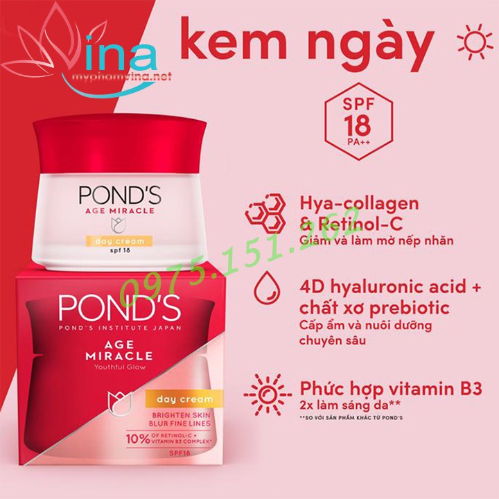 Kem Ponds Age Miracle dưỡng trắng da chống lão hóa da cao cấp 50gr