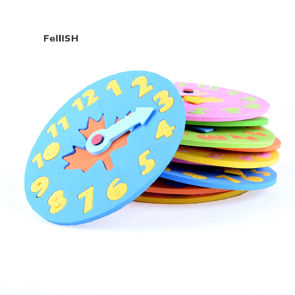 [Felli] Đồ Chơi Xếp Hình Đồng Hồ Bằng Xốp EVA Dễ Thương Thời Gian Học Tập Dành Cho Trẻ Em 439B