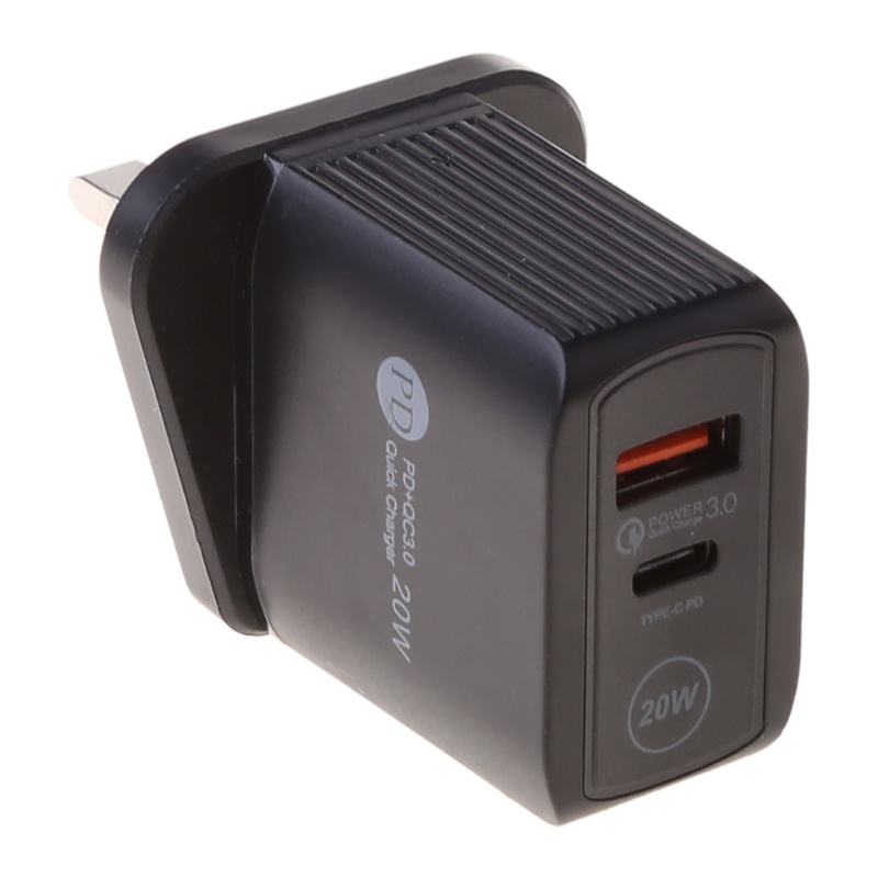 Củ sạc nhanh 3.0 PD USB Type C 20W giắc cắm US/ UK/ EU thông dụng dành cho du lịch