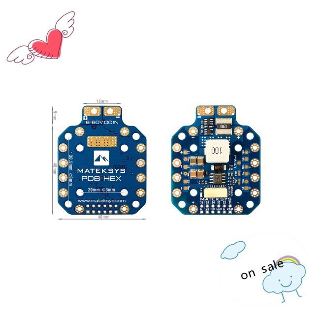 RC Bo Mạch Phát Hiện Sóng 6~60v Dc 5a 5v / 9v / 12v Cho Máy Bay Điều Khiển Từ Xa 2-12s Pdb-Hex 12s Matek