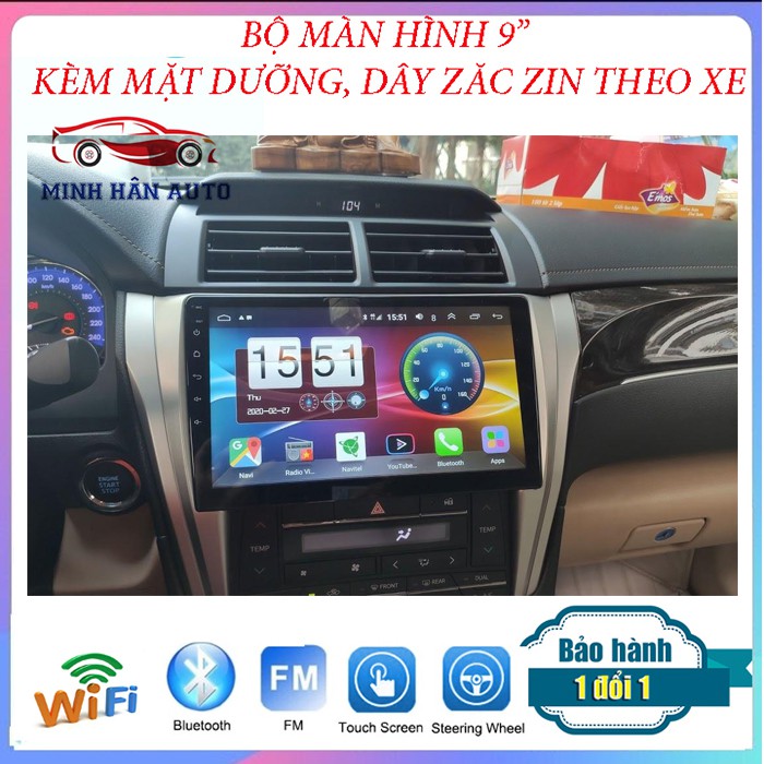 Bộ màn hình Android 9 inch cho xe TOYOTA CAMRY đời từ 2015 đến 2018