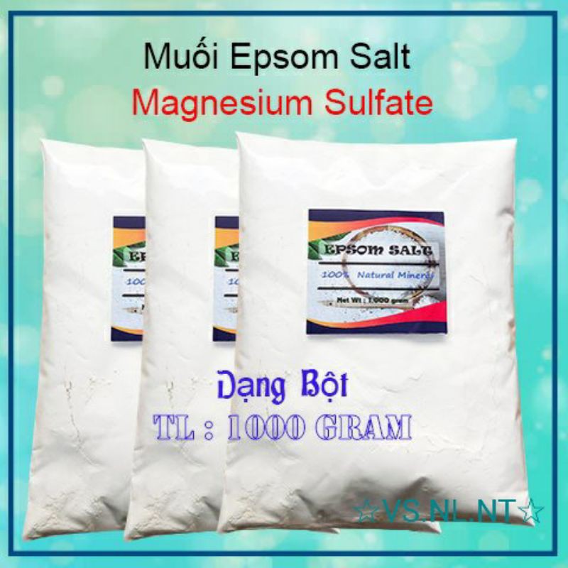 Muối Epsom làm đẹp ,Spa ,Cây Trồng (MgSO4) nhập khẩu 100% Pháp(hạt Tan Hoàn Toàn) gói 1kg