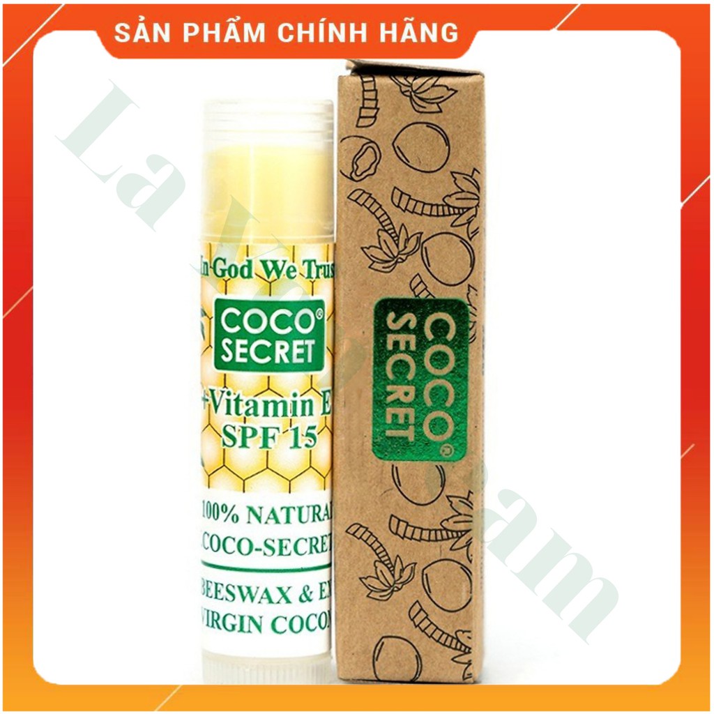 Son Dưỡng Môi ⚡️𝐅𝐑𝐄𝐄 𝐒𝐇𝐈𝐏⚡️Tinh Dầu Dừa Sáp Ong Vitamin E Coco Secret 5g Mềm Mượt Môi