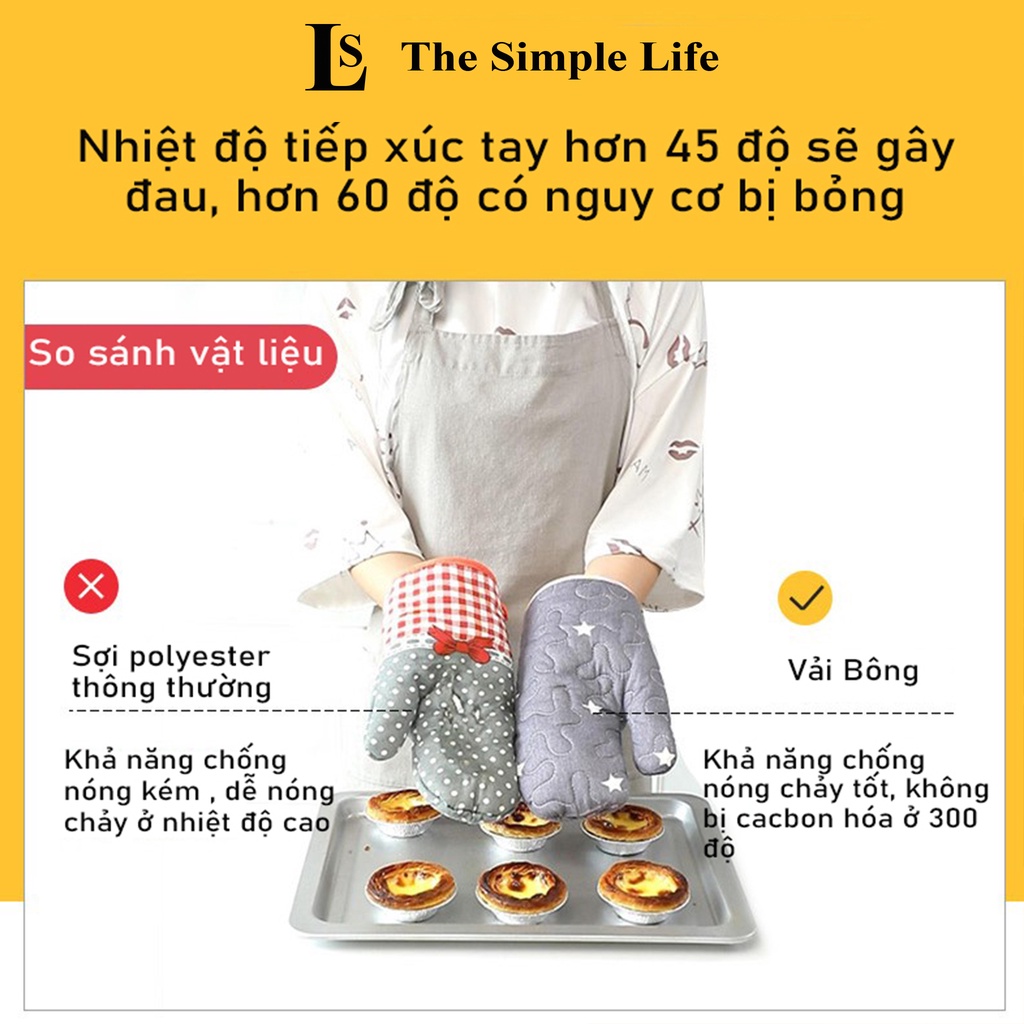 Găng tay cách nhiệt lò nướng lò vi sóng,bao tay chịu nhiệt chống trượt dùng cho nồi chiên,làm bánh cao cấp[CHÍNH HÃNG]
