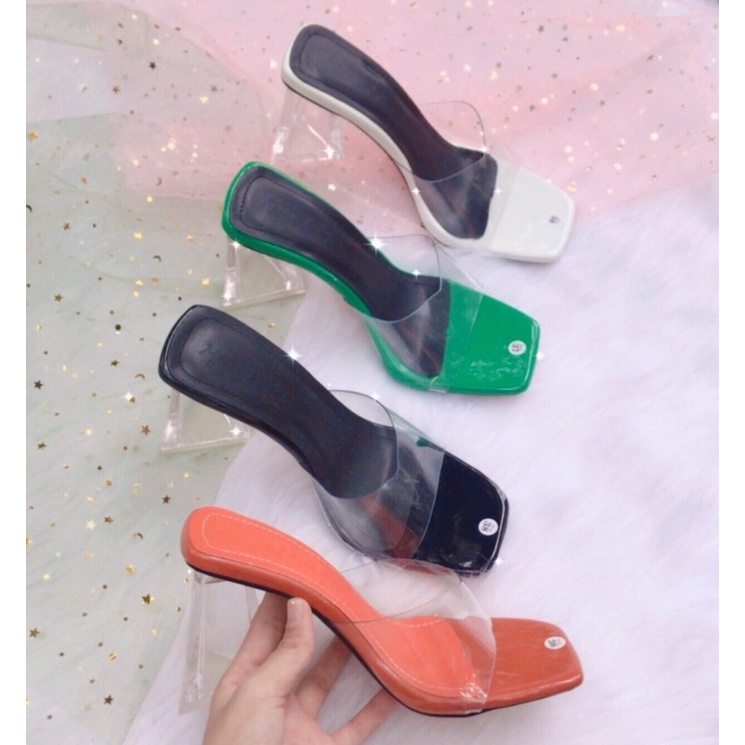 Guốc quai trong gót tam giác thô lạ - 2Tshop