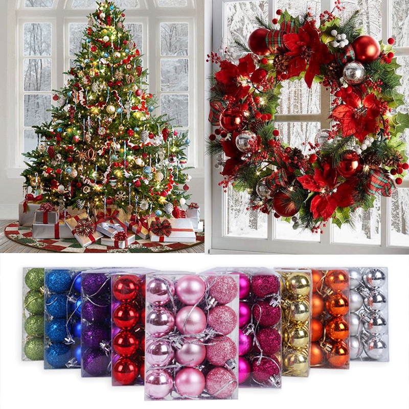 Set 24 quả châu 3cm dùng để trang trí nhà DIY/cây thông noel