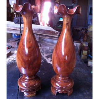 cặp lục bình gỗ tràm cao 41cm X 12cm