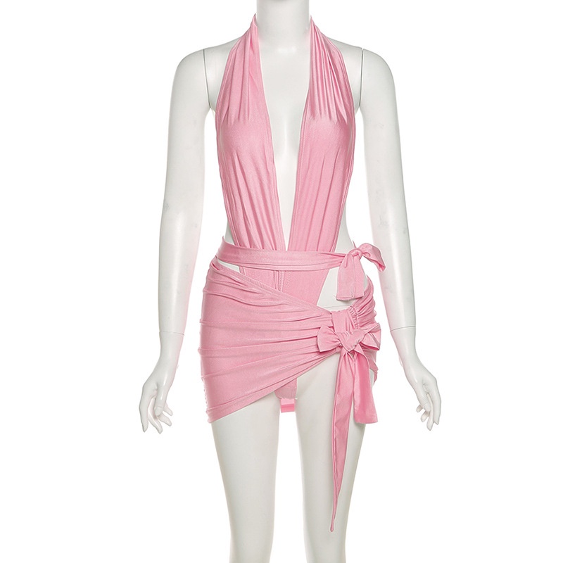 DUNEA Bộ Áo Liền Quần Cổ Chữ V Sâu Quyến Rũ Dành Cho Nữ