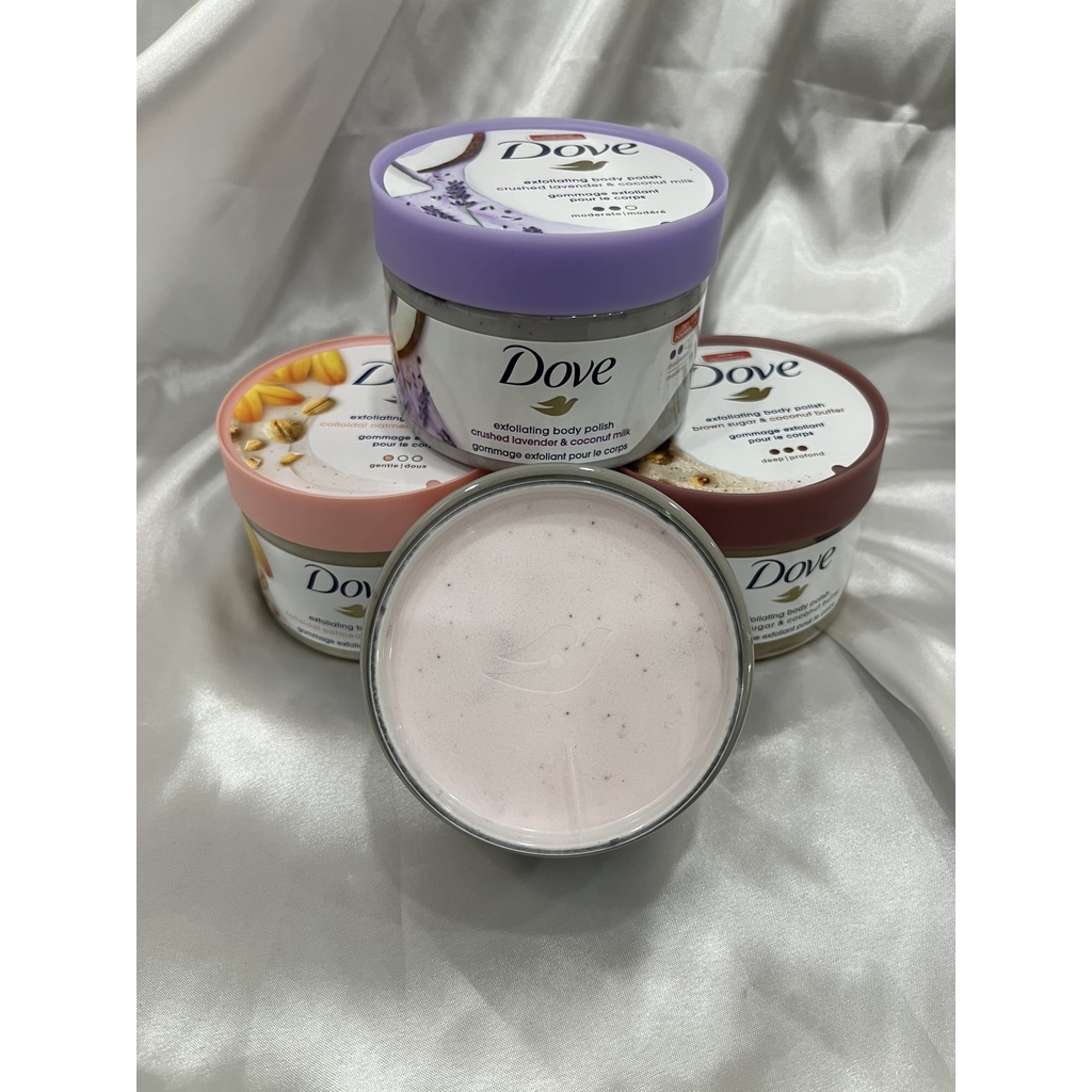 Tẩy Tế Bào Chết Dove Cho Làn Da Trắng Sáng Mịn Màng Lọ 289g